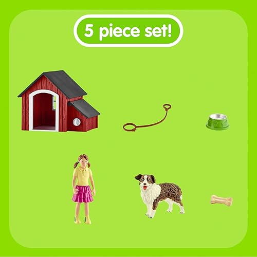 Miniatura 3 de Schleich Farm World - 5 juguetes de animales para perreras para niños con figura de perro y casa para perros, niños a partir de 3 años