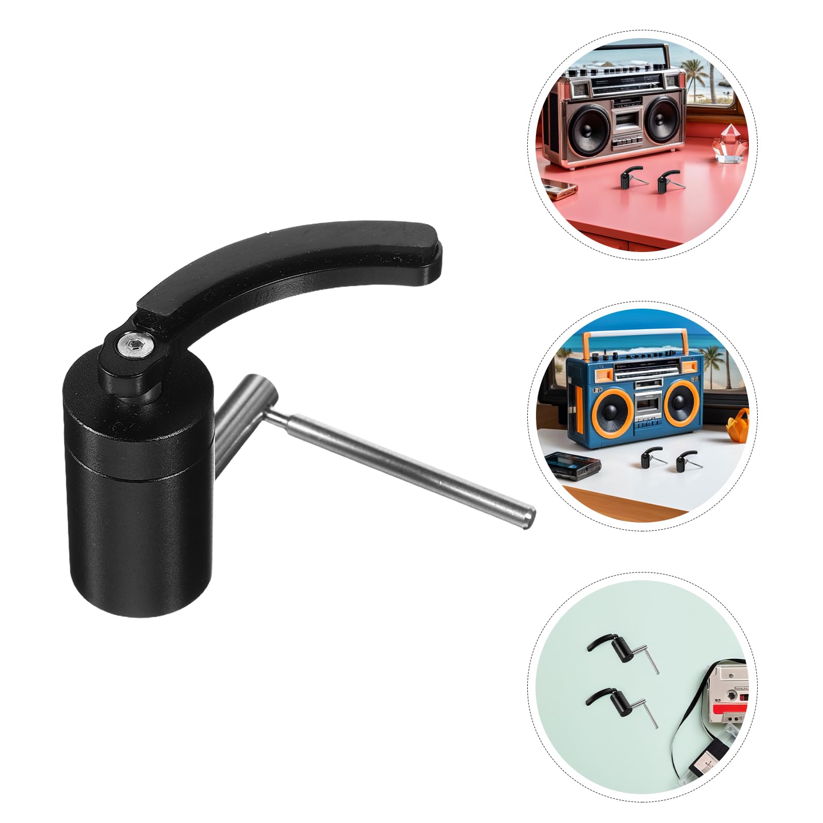 Angoily Elevador de Brazo Mecánico Compacto de 7 Cm Ajuste de Altura y Amortiguación Hidráulica, Accesorio para Tocadiscos de Vinilo, Protección de Aguja para Plato Giratorio, Compatible