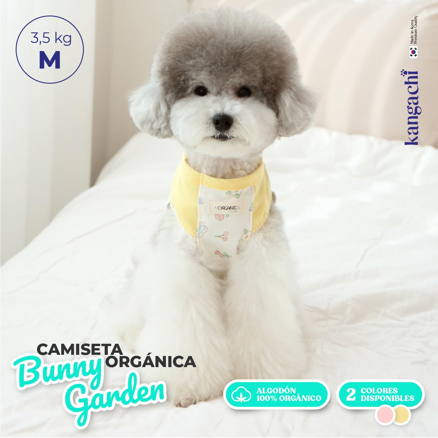 Its Dog & Kangachi - Camiseta para Perro 100% Algodón, Diseño Conejito, Camiseta para Perros Pequeños, Ropa Perro Ligera, Hipoalergénico, Suave y Fresca, Made in Korea, Rosa M