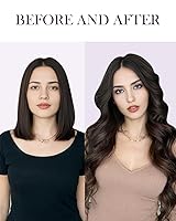 Vista 58 de LaaVoo Extensiones de cabello humano real para coser, extensiones de cabello humano de doble trama, color negro azabache, 18 pulgadas, 3.53 onzas