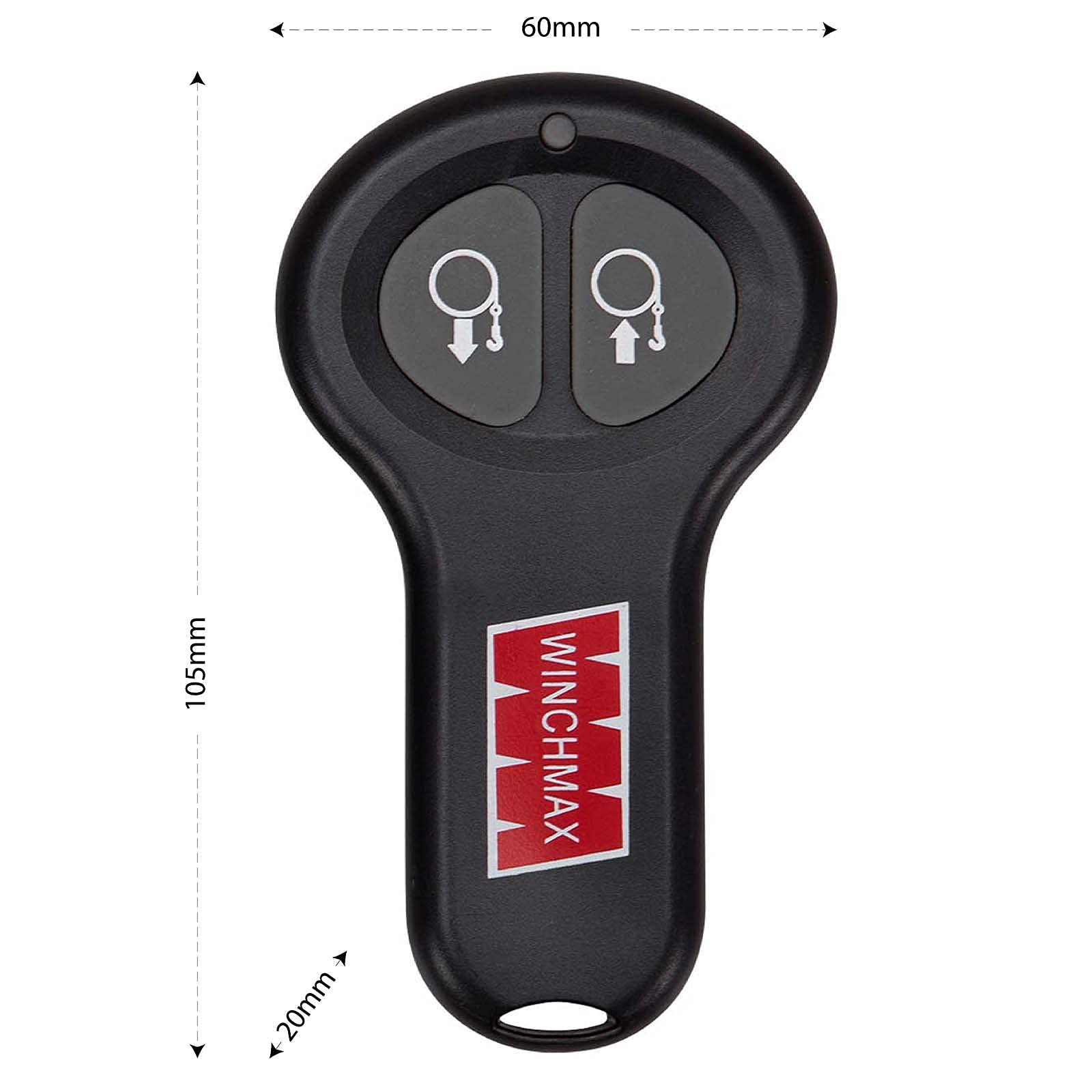 WINCHMAX Kit de control remoto inalámbrico de cabrestante de 12 V. Auriculares gemelos con alcance de 30 m. Receptor compacto de 60 mm x 45 mm x 22 mm. Apagado automático para conservar las baterías