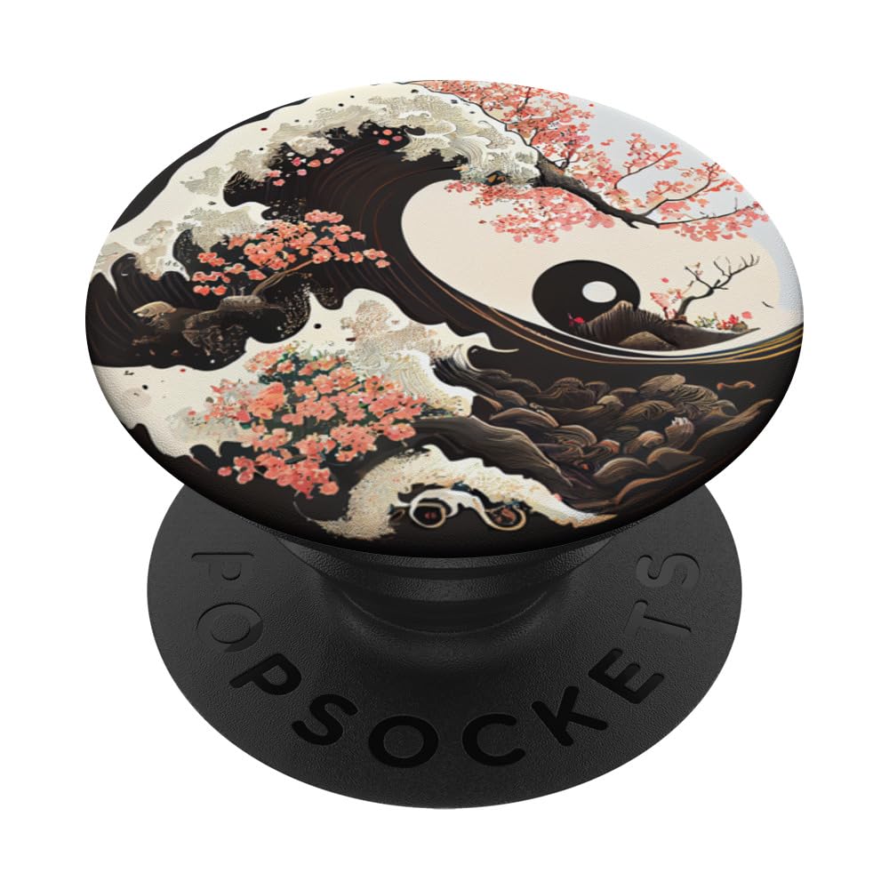 Great Wave Bonsai Cherry Blossom PopSockets Adhesive PopGrip