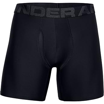Under Armour Tech Mens Boxer Jock 6 2 Pack Black/Black XS