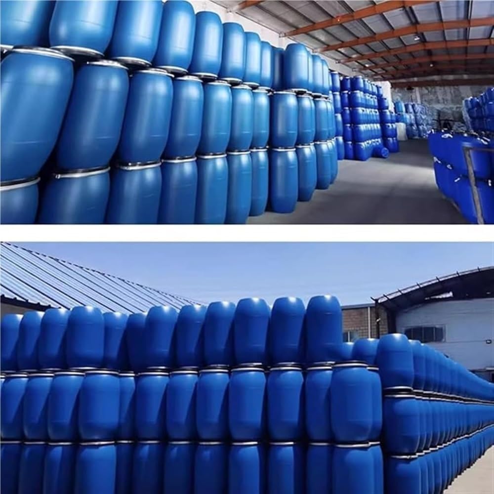 Fût en Plastique Empilable De 60 L avec Couvercle Et Poignées - Fût Polyvalent pour Le Stockage Deau Et Dhuile, Conteneur De Transport Robuste pour Le Stockage