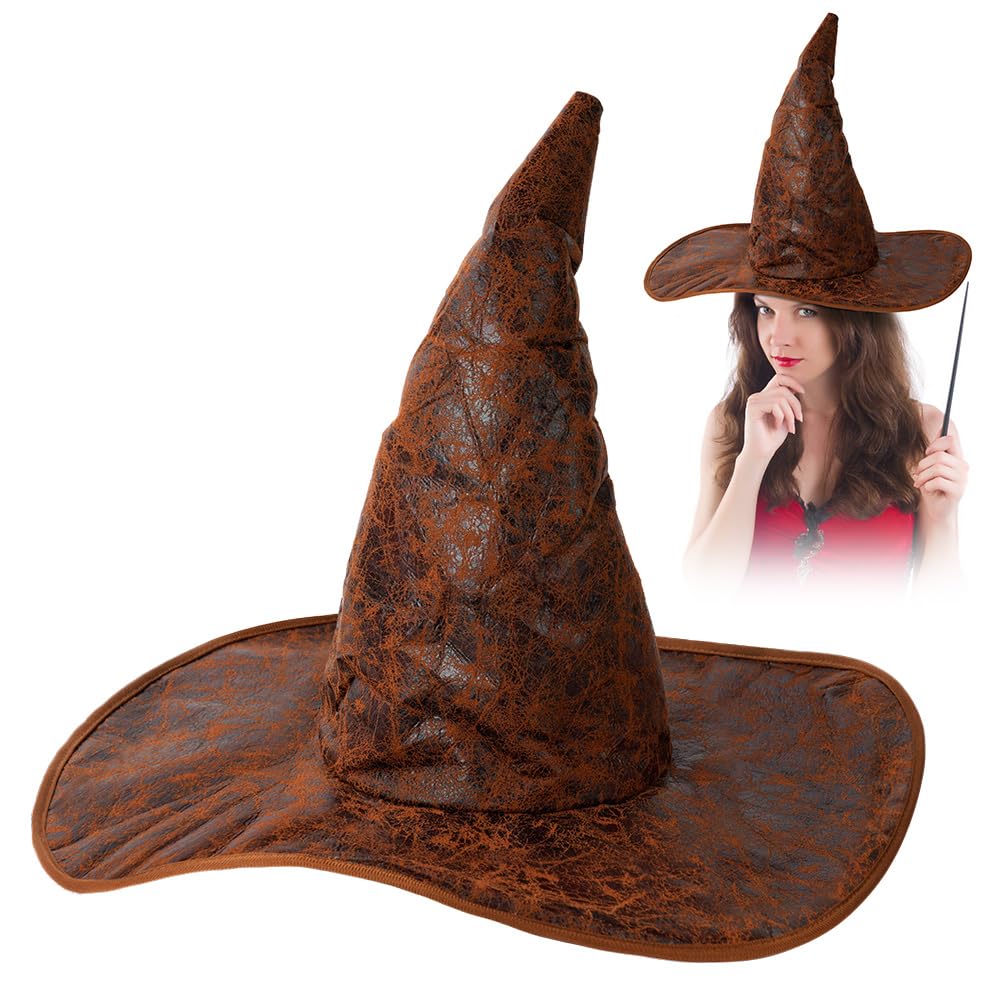 Chapeaux Pointus De Sorcière En Dentelle Faits à La Main, Chapeau De Magicien Avec Nœud à Bandes, Accessoires De Costume De Cosplay Gothique Lolita Pour Adultes, Chapeau De Fête D'halloween