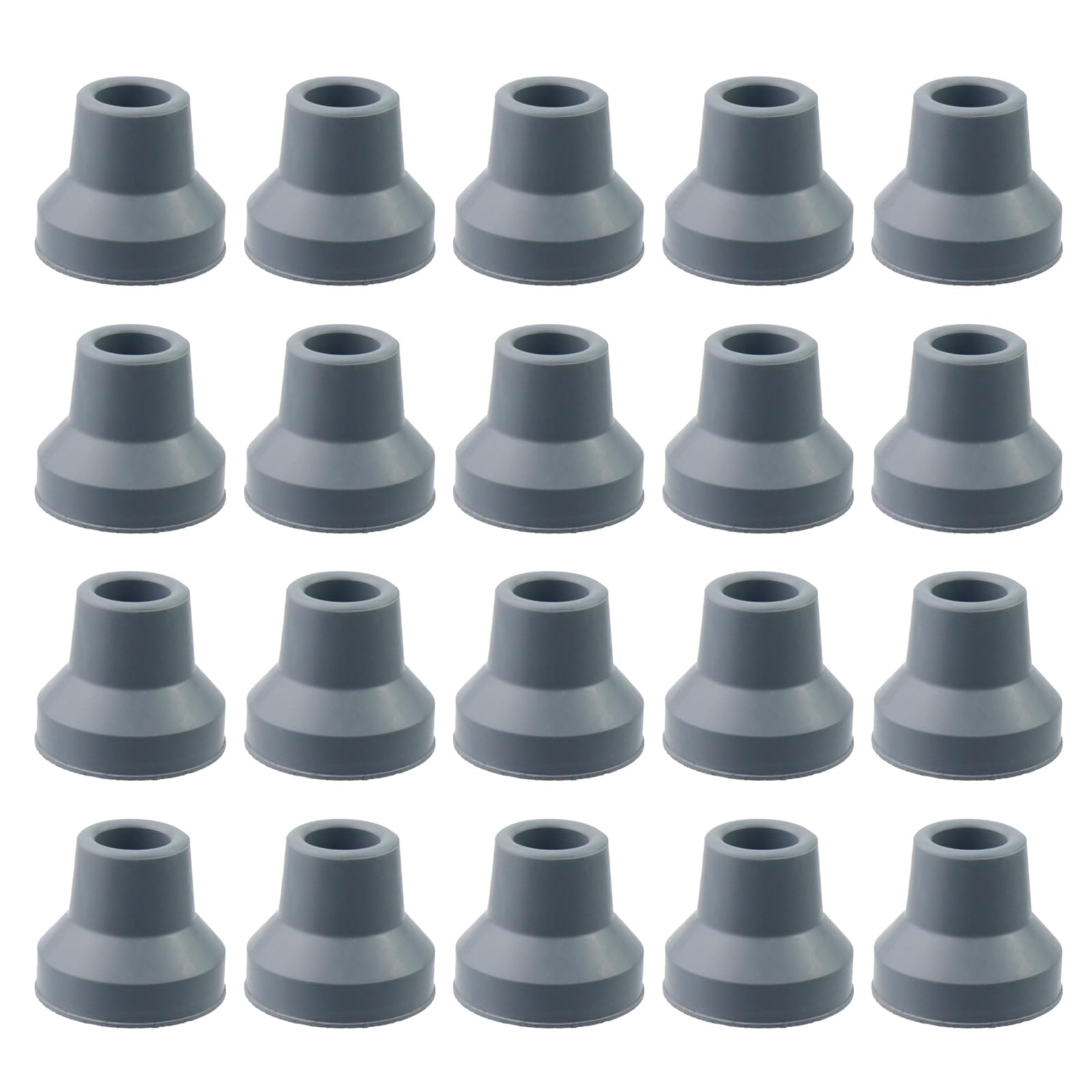 WDONAY20 Pack Grey Crutch Tips Crutch Feet Cap Rubber Cane Tips Padding Replacement Accessories for Crutches, Walking Sticks, Walkers(0.55")