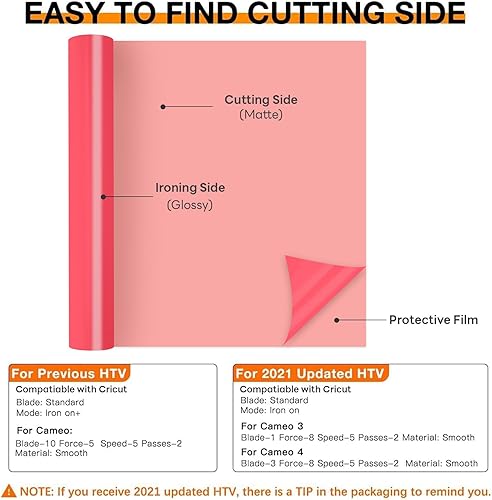 Miniatura 78 de HTVRONT - Rollo de vinilo termotransferible, 12 in x 8 ft, para diseños en camisetas, fácil de cortar y despegar, para planchar y máquinas Cricut