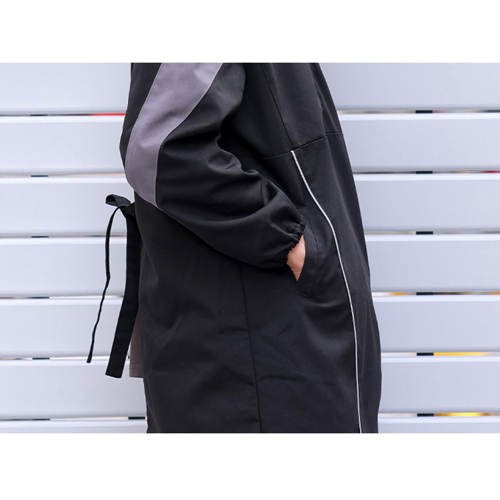Universal Grembiule da Lavoro con Maniche Lunghe E Collo Alto con Cerniera Grembiule Pulizie Unisex per Barbiere, Lavaggio dei Piatti, Pulizia Black,One Size