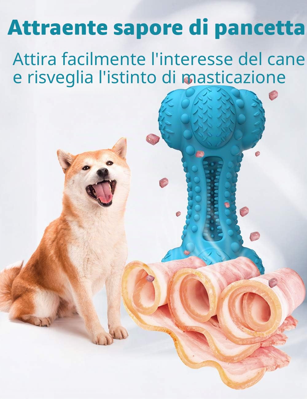 SCHITEC Giocattoli Indistruttibili per Cani - Osso di Gomma con Squeaker per Cani Medio-Grandi