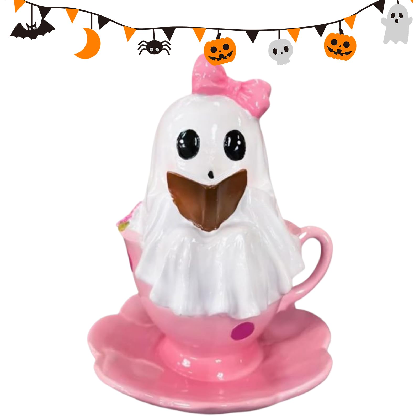 Décoration Halloween Intérieure - Figurine Fantôme Lisant pour Chambre