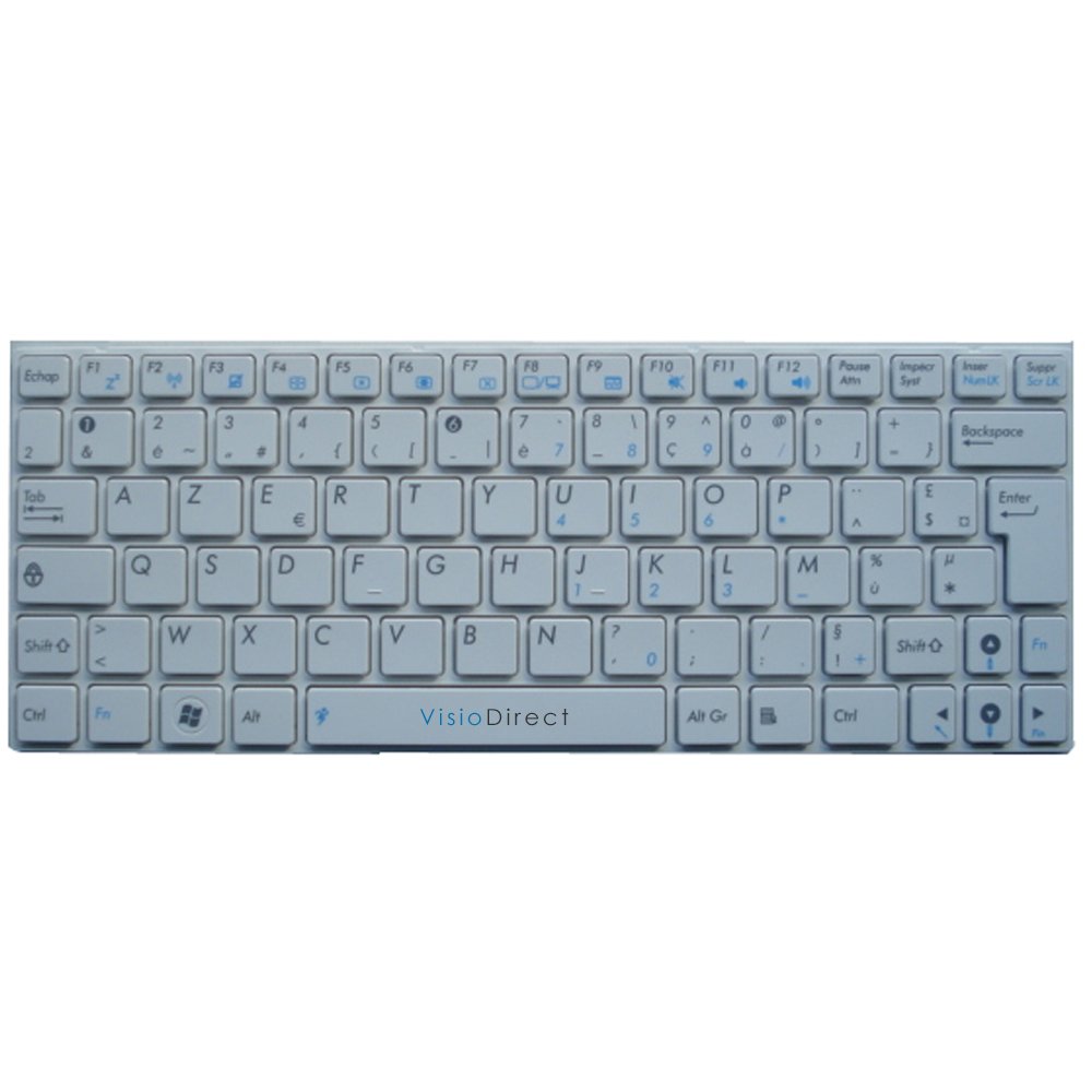 Clavier Azerty Belge ASUS EeePc EPC 1000H 1000HE 9J.N1N82.01A 0KNA-0U4BE03 Blanc
