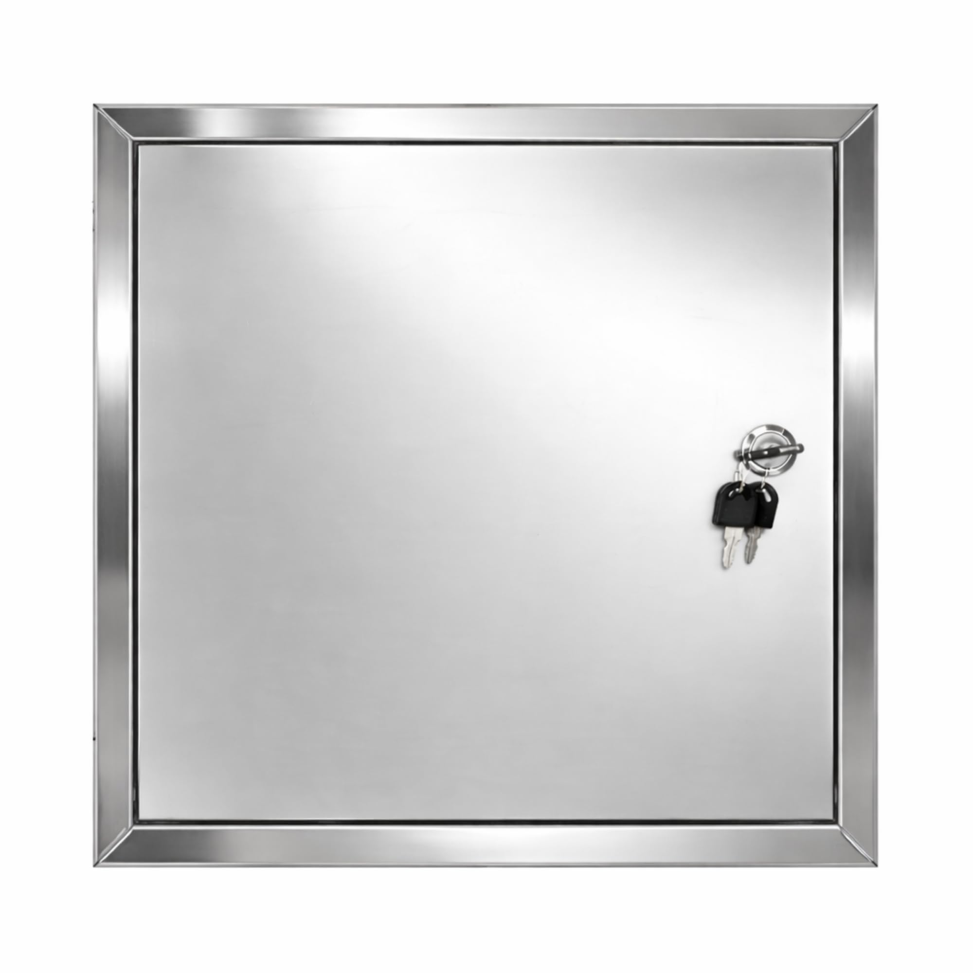 TMALASER Drzwi rewizyjne metalowe 80 x 80 cm Stal nierdzewna – klapa rewizyjna INOX 800 x 800 mm, zamek z kluczem - drzwi inspekcyjne do ścian karton-gips