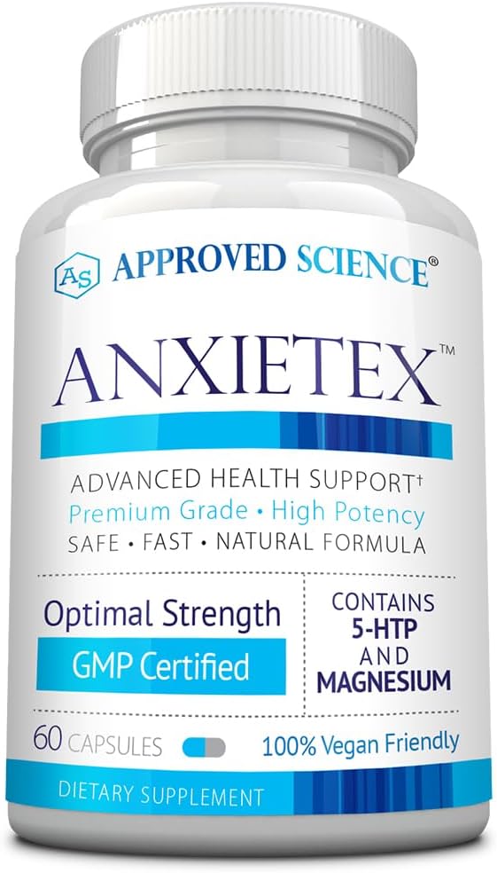 Anxietex - Calm and Relaxation - L-Theanine and Magnesium - 60 Capsules - Vegan Friendly - 1 Month Supply