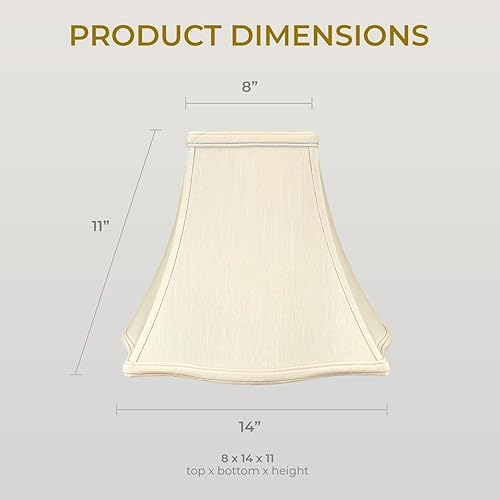 Miniatura 8 de Royal Designs, Inc. BS-702-14EG - Pantalla para lámpara de campana, con parte inferior cuadrada, 6 x 14 x 11 pulgadas