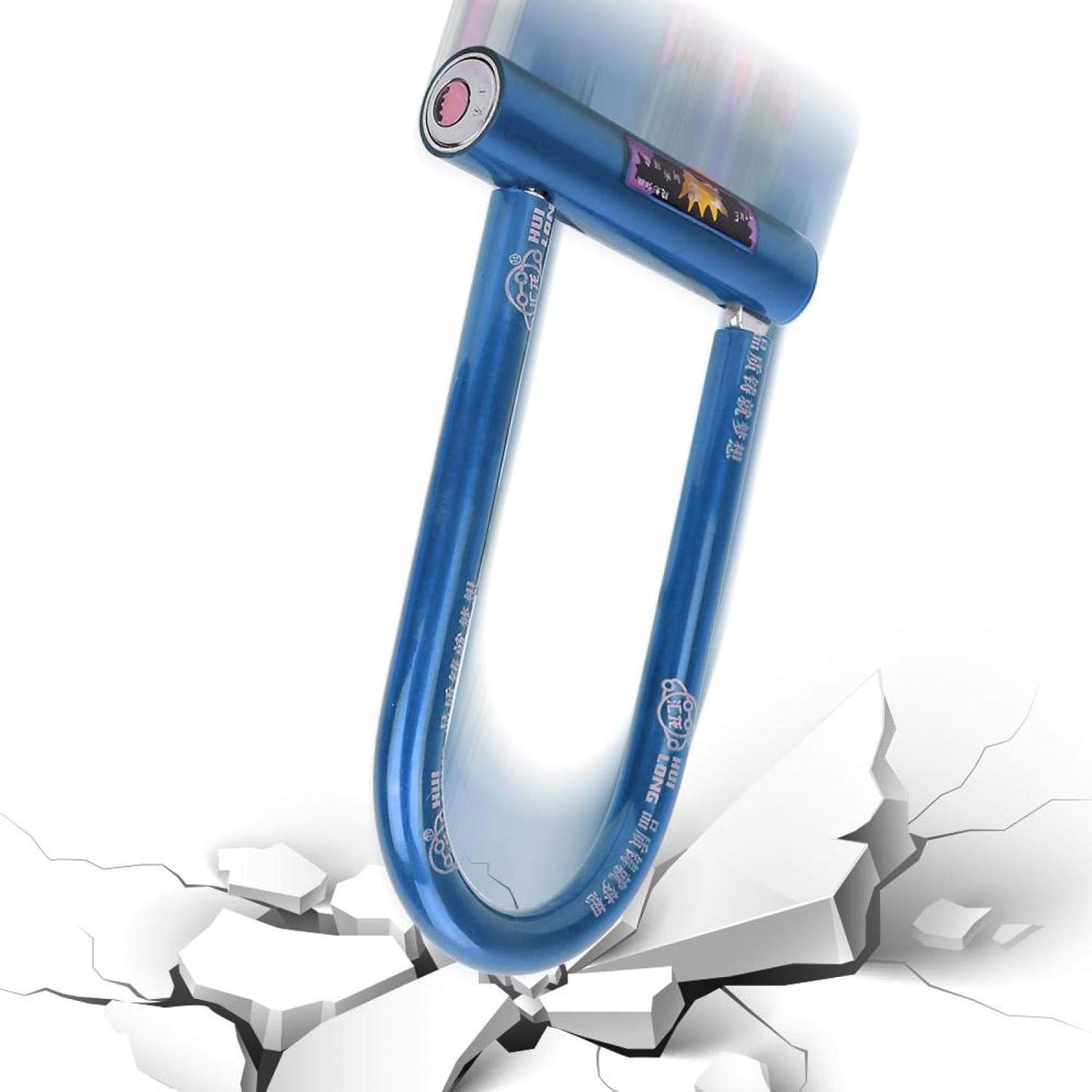 Anti Theft Waterproof Rustproof Pure Copper Core Locks,Bike U Shaped Steel Lock, Suita for Office Doors Motorcycles and Shop Doors (Blue), Bike U Shaped Steel Lock, Anti Theft Waterproof Rubi (Blue)