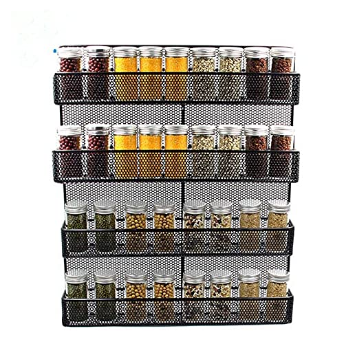 QUVIO Großes Metallgewürzregal - Wandregal - Gewürzregal - Kräuterlagerregal - Küchenregal - Schwarz Cover