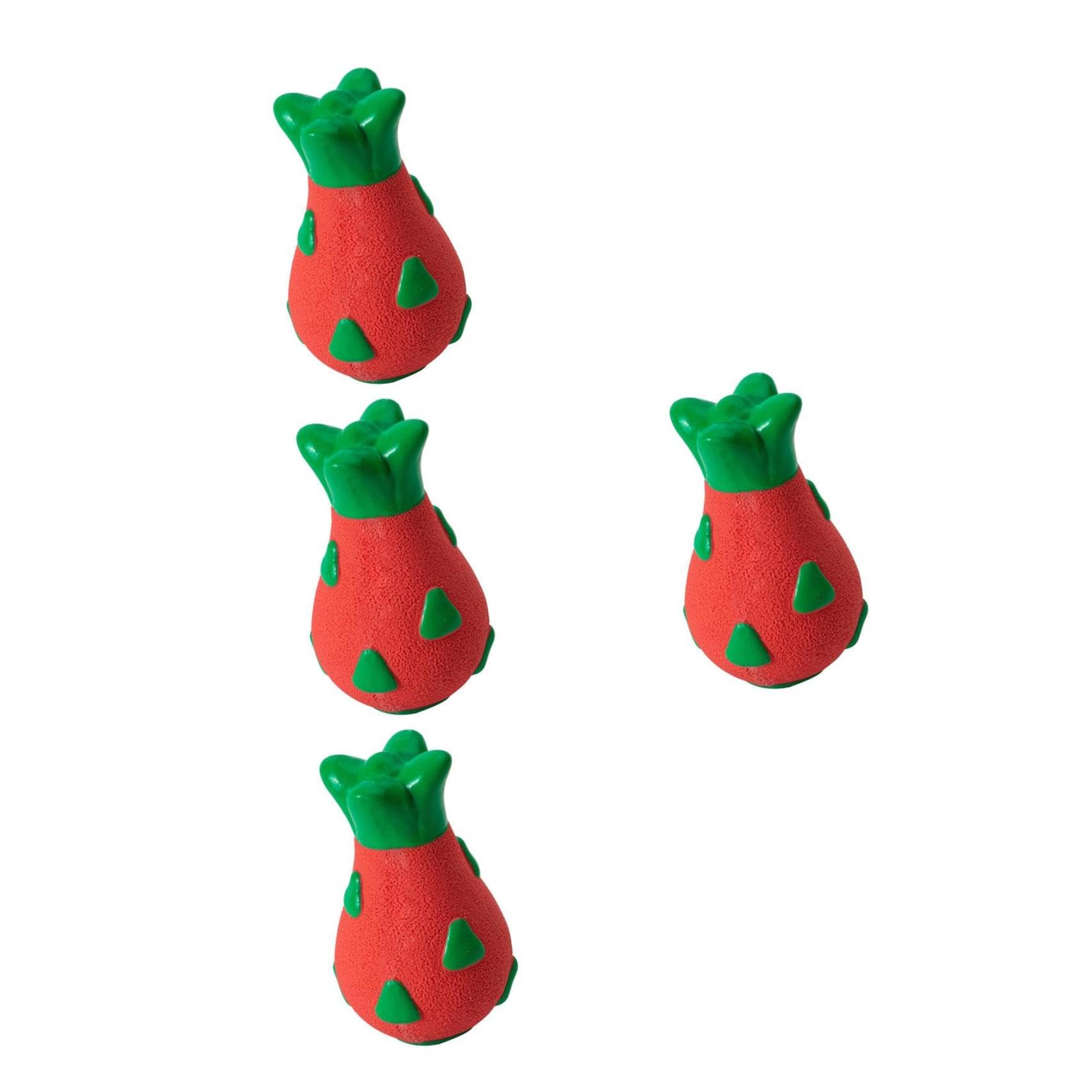 Amosfun 4stücke Interaktives Kauspielzeug Für Welpen Obstförmiges Langlebiges Gummispielzeug Für Kleine Bis Mittlere Hunde Stressabbauend Mit Quietscher Und Molarfreundlichem Design