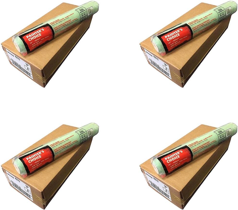 Wooster Brush R275 18 inch Painter's Choice Roller Cover, 3/8 inch Nap, Pack of 6 (Null) (Four Pack)