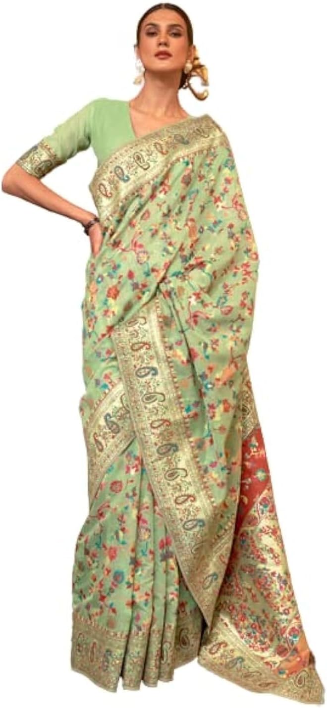 SWORNOF Womens Kanjivaram Banarasi Silk Saree Kanchipuram Patola saree