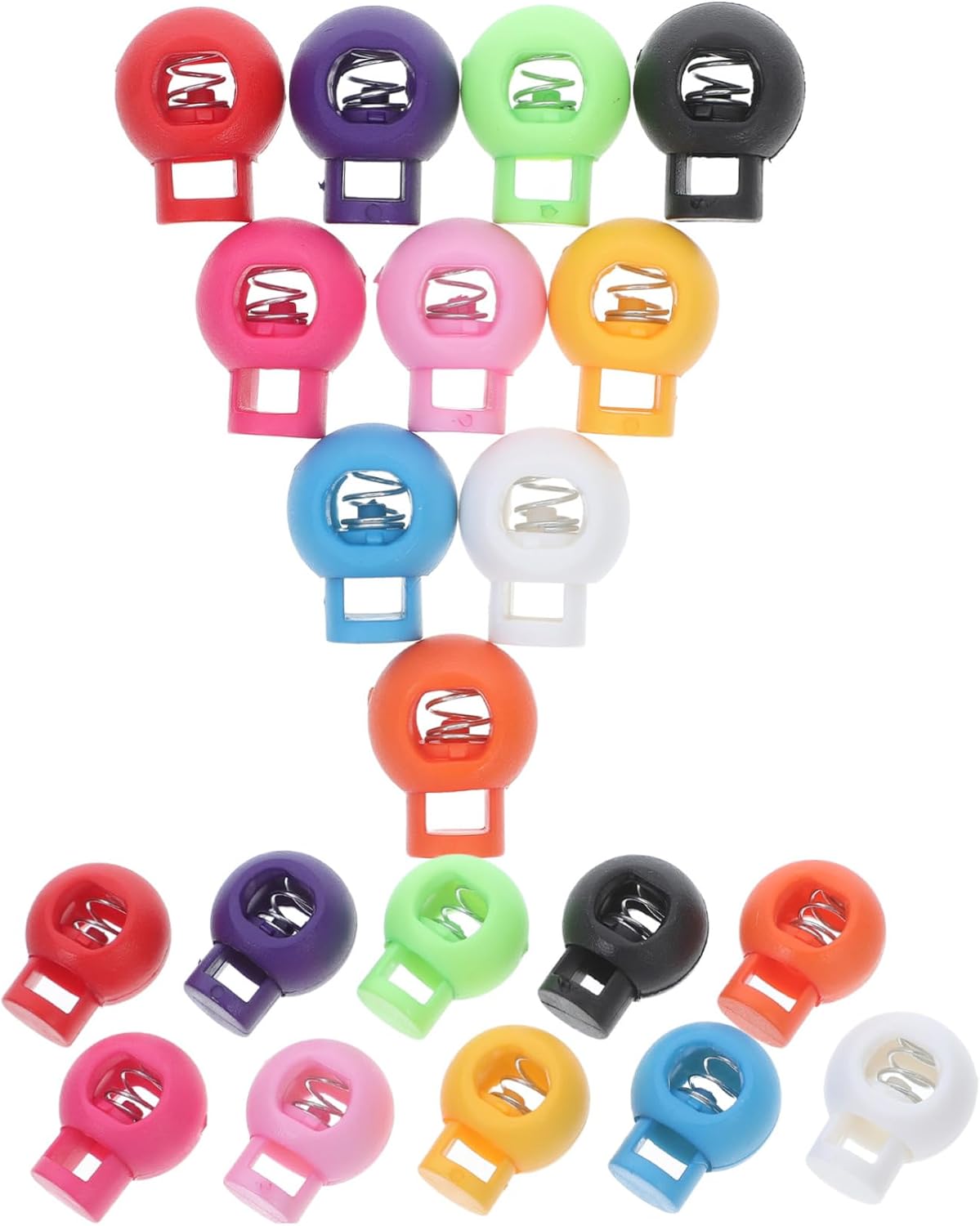 20pcs Adjustable Plastic Cord Locks Durable Spring Stoppers for Drawstrings Backpacks and Shoelaces Multi-color Options for Versatile Use Crafts and Outdoor Gear