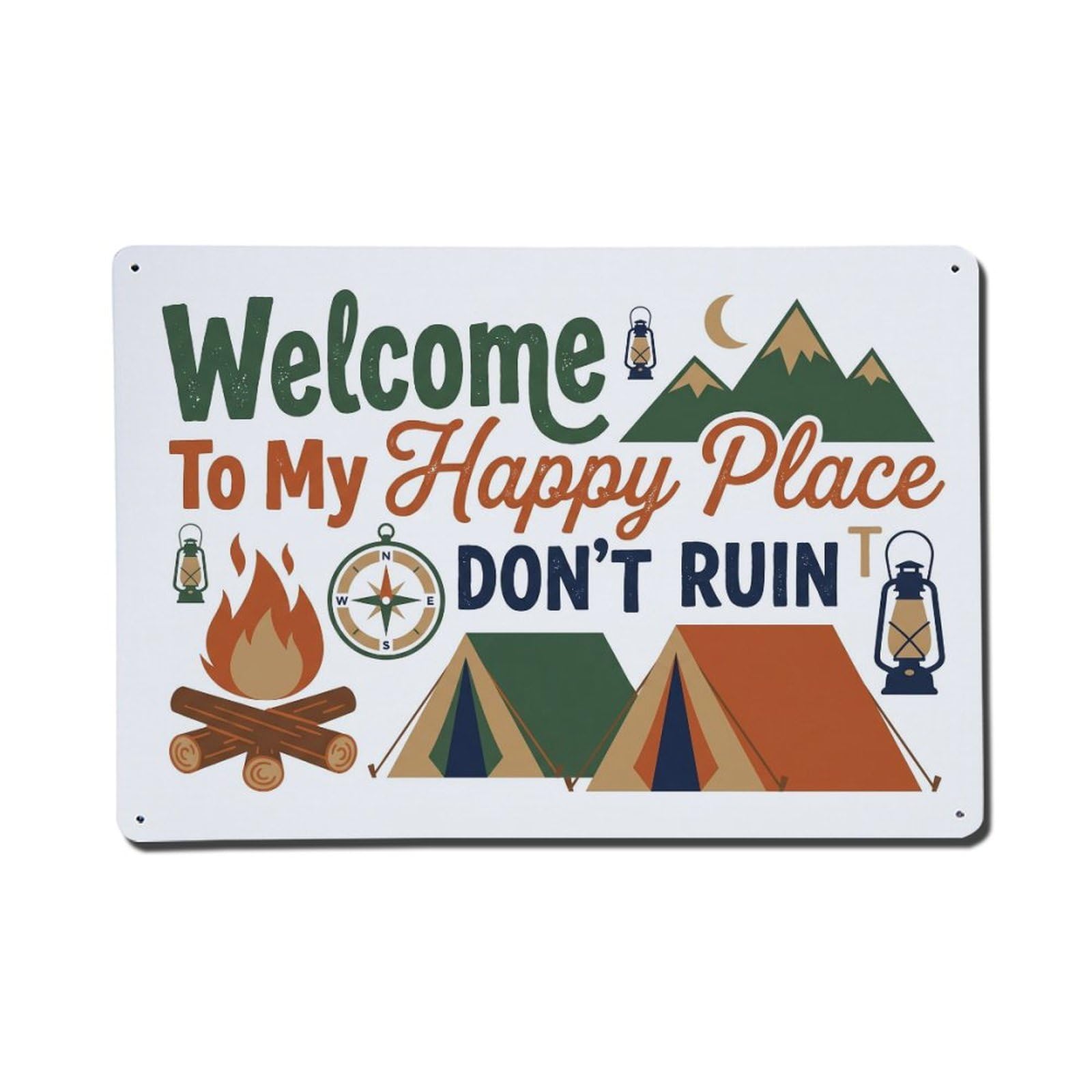 Campfire Adventure Cabin Humor Metal Tin Sign Plaque Wall Decor for Cafe, Club Bar, Office, Home Garden Metal Poster 8x12Inch