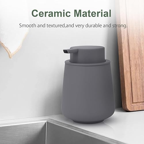 Miniatura 2 de Dispensador de jabón espumoso, dispensador de jabón de cerámica de 12 onzas con bomba, dispensador de jabón líquido para manos para baño y cocina,