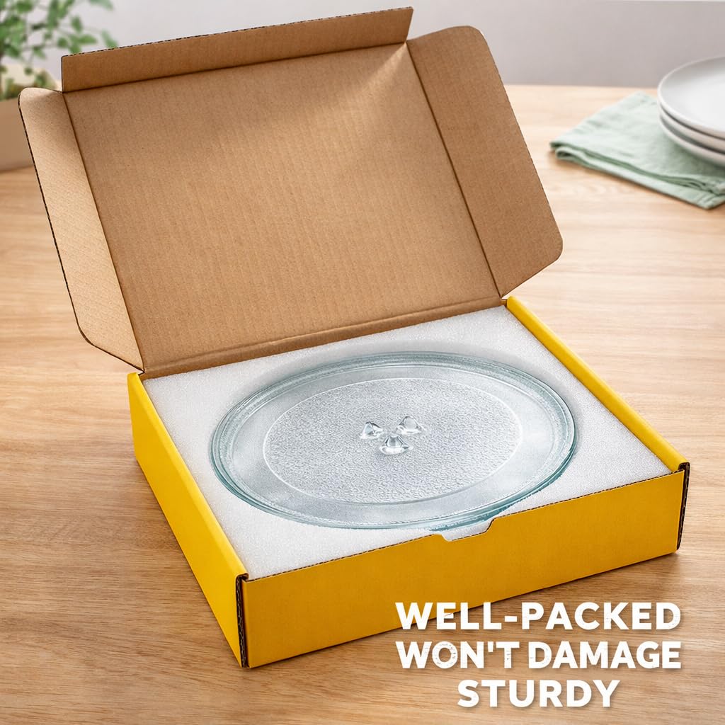 KIJUK Mikrowellenteller Glas 24,5 cm – Universal Ersatzdrehteller für Mikrowelle, Hochtemperaturbeständiger Ersatzteller, Mikrowellen Teller Glas - 3