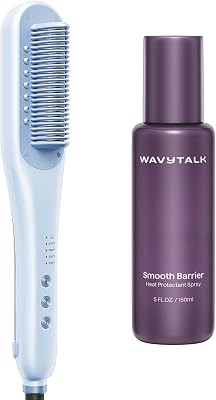Wavytalk Steamline Pro Steam Straightener Brush and Heat protectant Spray for Hair 5 Fl Oz