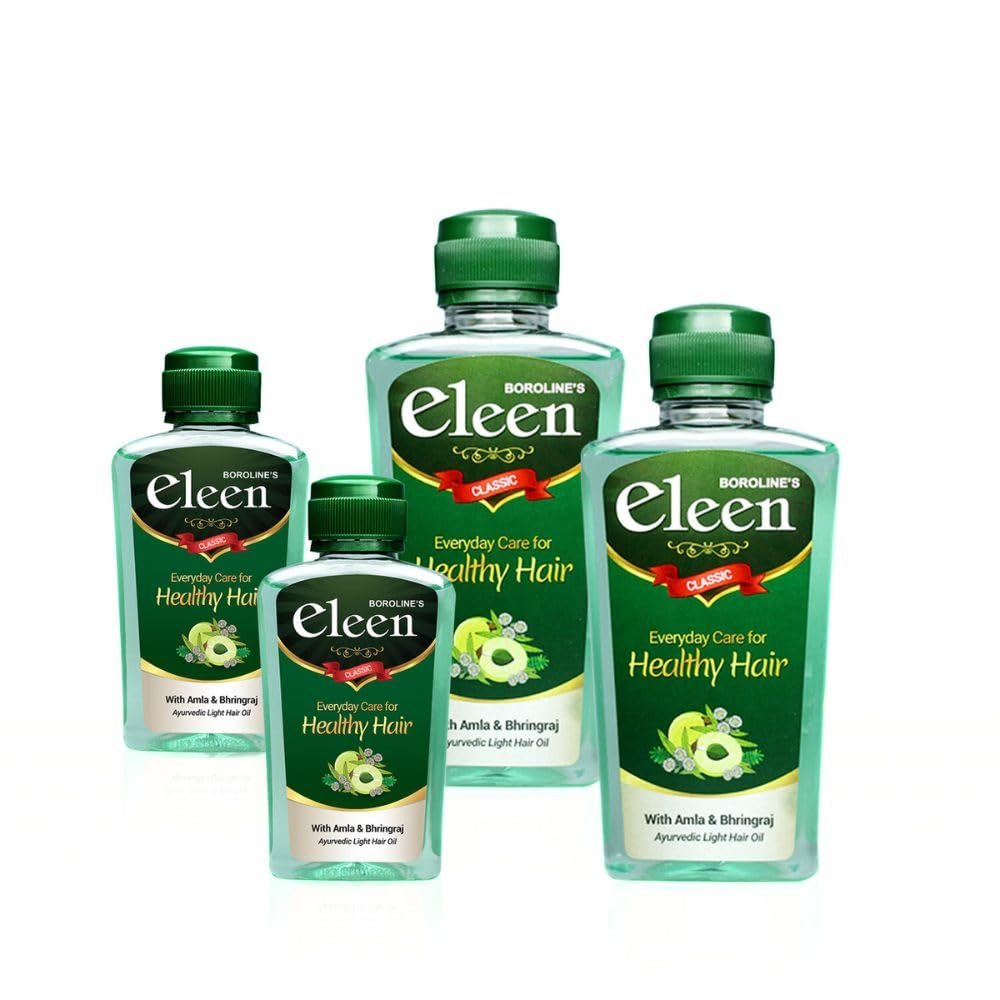 BOROLINE Eleen Classic Herbal Light Hair Oil 100 ml X 2 + 200 ml X 2 | With Amla & Bhringraj | Best Hair Growth & Anti Dandruff Hair Oil | Reduce Hair Fall For Women (Pack of 4)-image-24