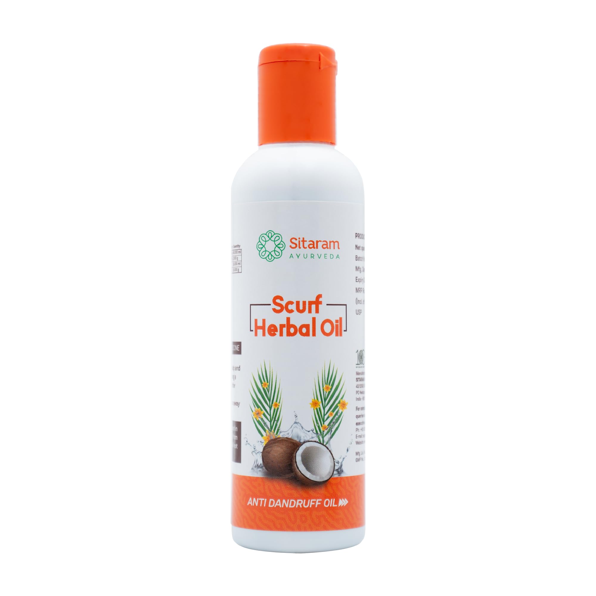Sponsored Ad - Sitaram Ayurveda Scurf Kerala Ayurvedic Herbal Oil for Hair 100ml, Cures Dandruff, Soothes Dry and Itchy Scalp, Stimulates and Cleanses Hair Follicles