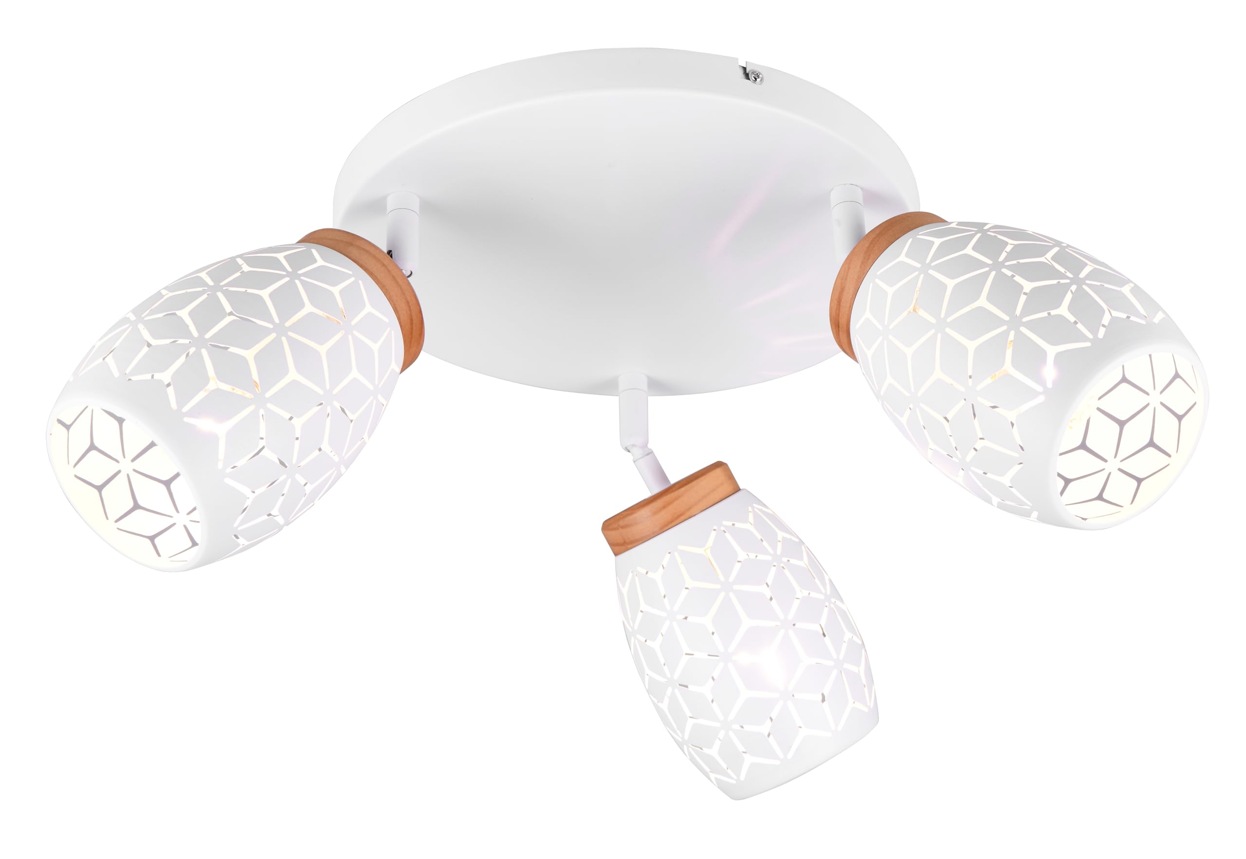 Reality Leuchten Deckenleuchte Bidar R61573331, Metall Weiß matt, exkl. 3x E14