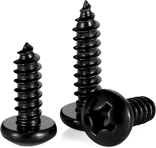 Miniatura 3 de Tornillo autorroscante Phillips #10 x 2 pulgadas, tornillos de chapa metálica de cabeza plana, tornillos de madera, óxido negro, acero inoxidable