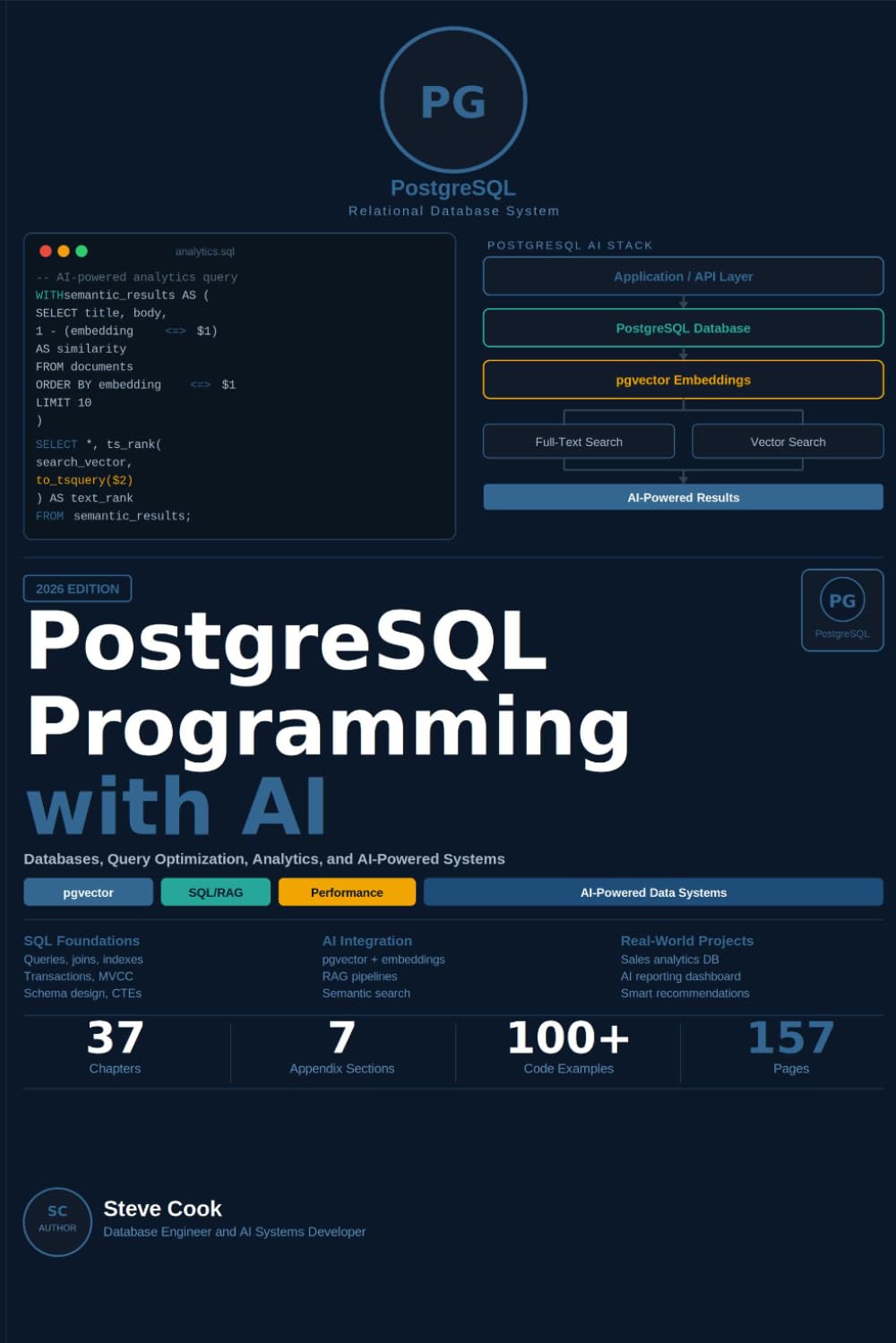 PostgreSQL with AI: A Complete Beginner's Guide to PostgreSQL Databases, Query Optimization, Analytics, and AI-Powered Data Systems