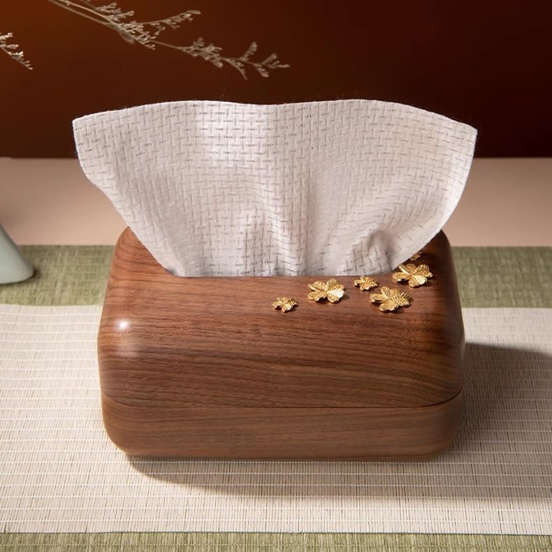 Copertura per fazzoletti in legno massiccio, per soggiorno, tavolino, tavolo da pranzo, superficie, per la casa, portatovaglioli per ristoranti (A)