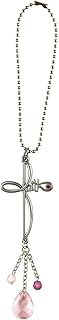 Dicksons Faith Cross Pink and Silver Tone 8 x 4 Inch Zinc Alloy Metal Auto Dangle Hanging Ornament