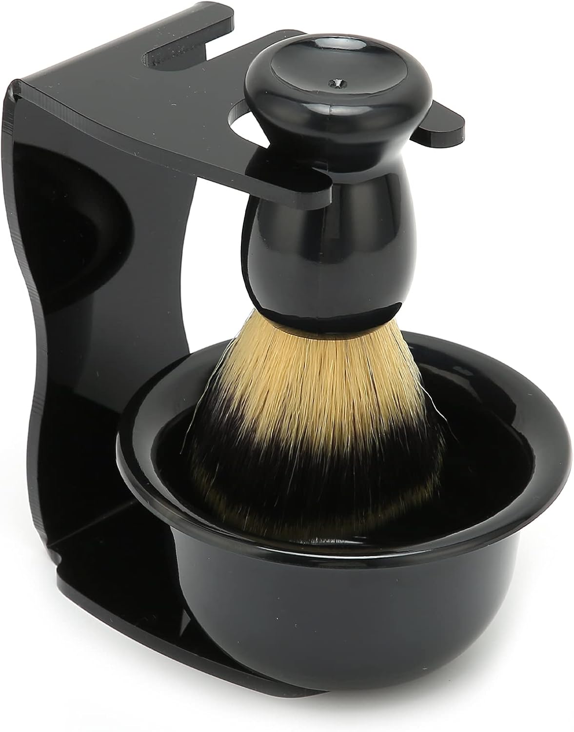 Amazon.co.jp シェービングブラシ3点セット シェービングブラシホルダー ひげ剃りボウル 髭剃りキット 男性 ボーイフレンド 旦那