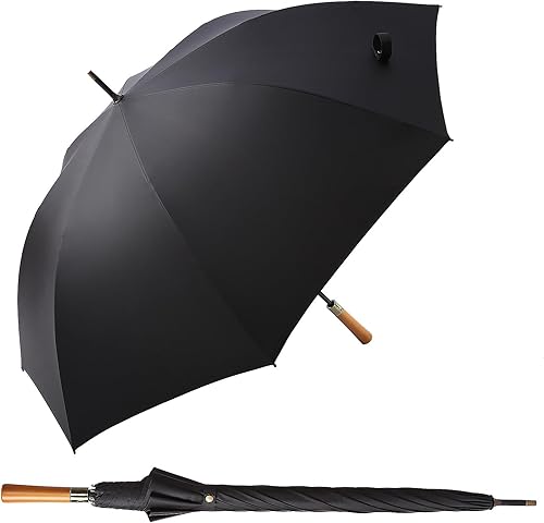 Miniatura 9 de NINJAFOX Paraguas de golf  Paraguas de mango largo recto  Paraguas de lluvia de gran tamaño  Paraguas doble resistente al viento impermeable con