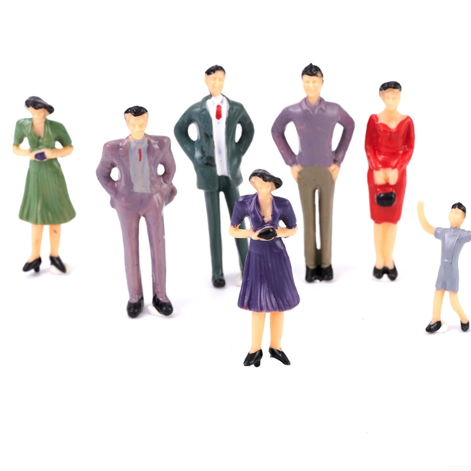 50Pcs 1:32 Scale Model People Figures Plastic Miniature Sitting,And Standing Figures For 1 Gauge Model Railway Layout Scene Accessories