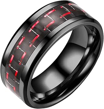 Cheap Rings For Men 2026.Classic 8mm Mens Tungsten Polished Beveled Stepped Edge Wedding Band ...
