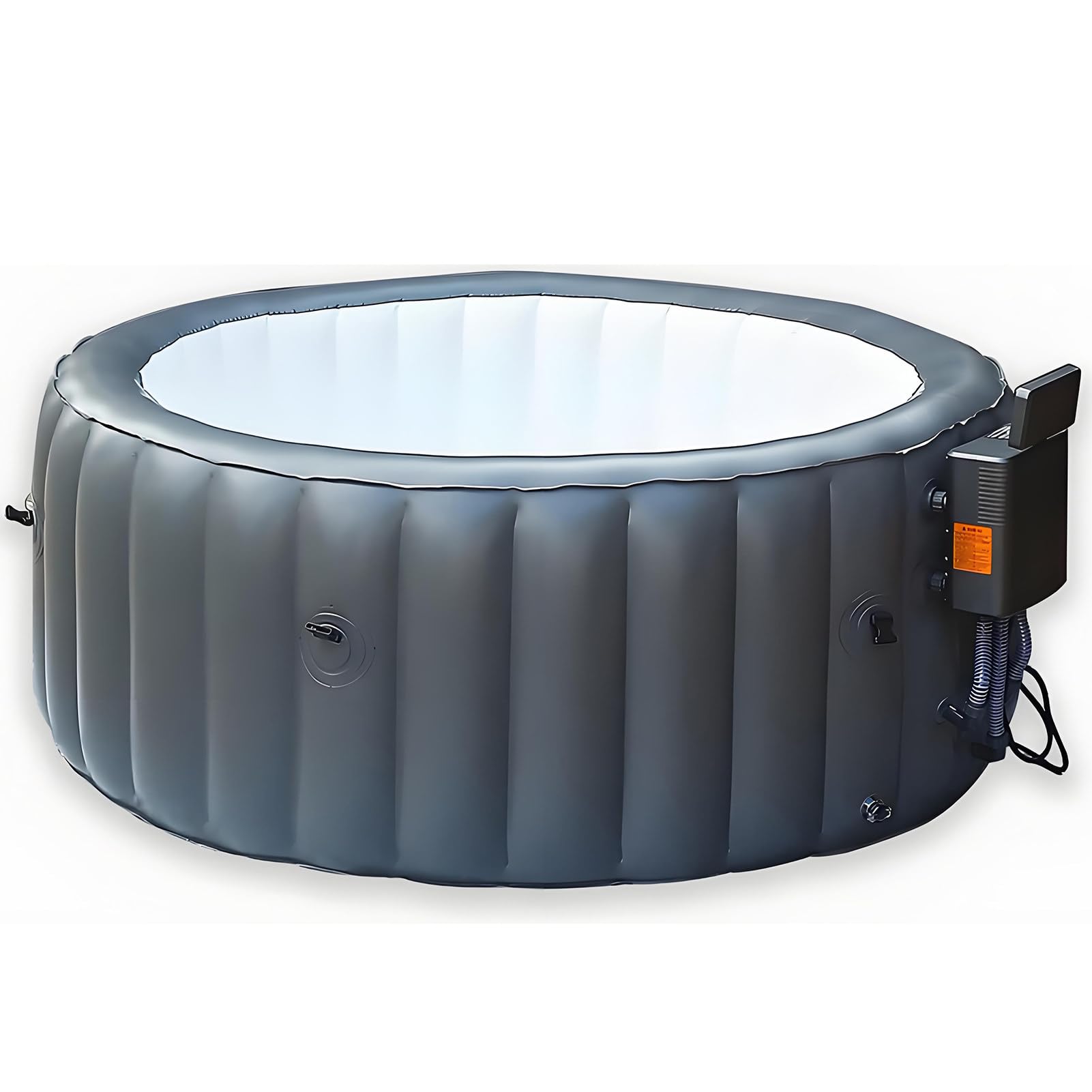 Vasca Idromassaggio da Esterno 6 Posti, Diametro 196 cm, Altezza 71 cm | Regolazione Intelligente Temperatura, Massaggio Bolle a 3 Livelli, Luce Ambientale Sfumata a 6 Colori