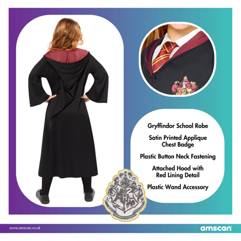 Amscan - Costume da bambino Hermione, Hogwarts, Harry Potter, Grifondoro, mago, maga, carnevale