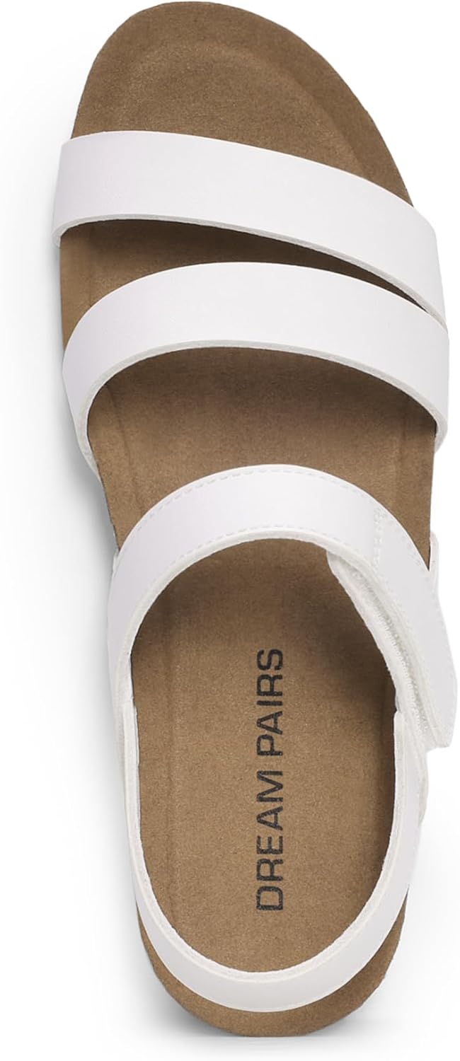 DREAM PAIRS Women's Low Heel Wedge Sandals, Round-Toe Comfortable Casual Flatform Dress Shoes with Arch Support - Image 4