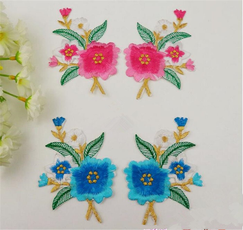 Kleiderapplikationen, Gestickte Blumen-Stoffflicken(Jasmin Rose)