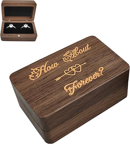 Caja de madera doble de nogal para anillos de terciopelo suave, organizador de pecho de joyería, aretes, caja de presentación de madera para