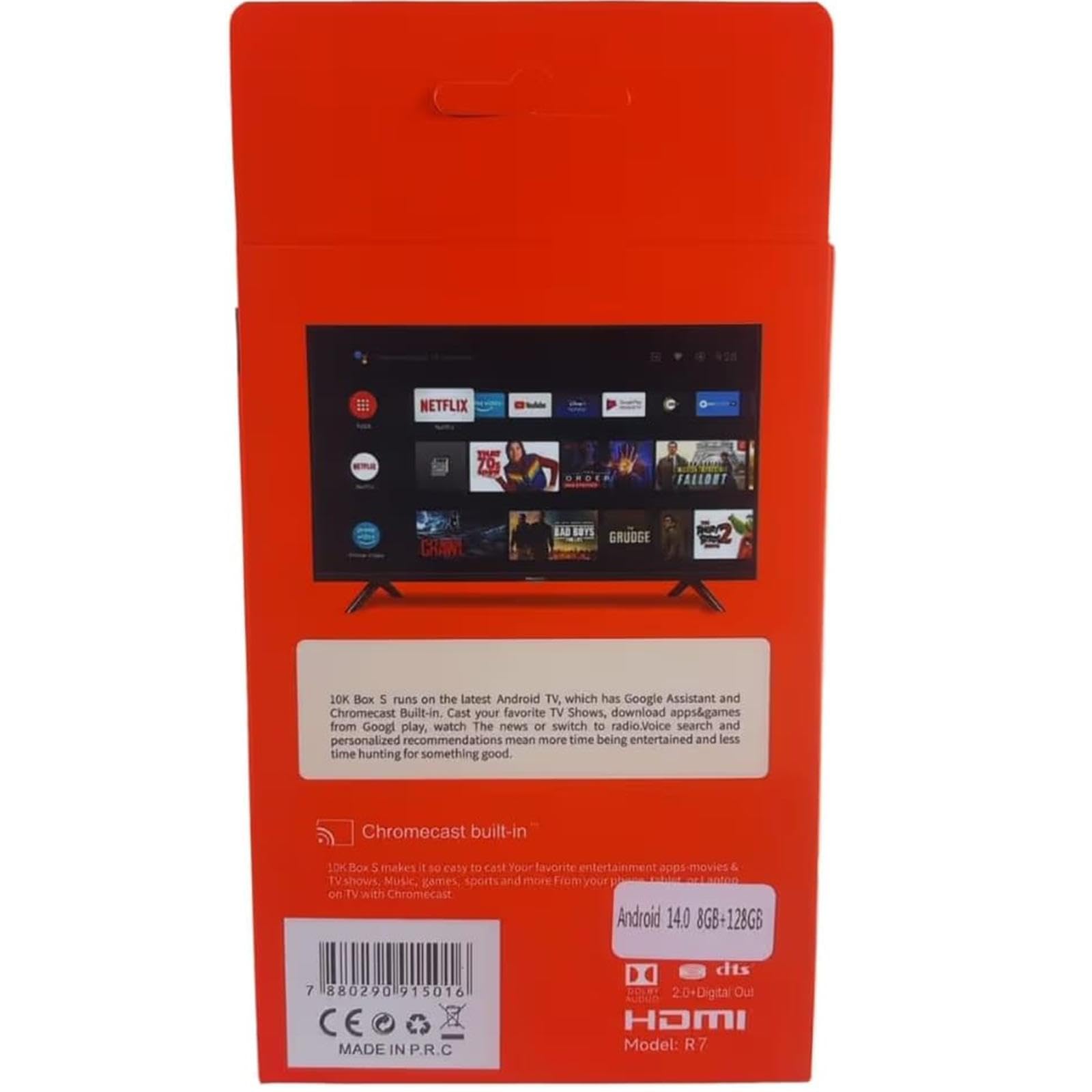 TV Android 8K 8Go RAM 128Go ROM Télécommande Vocale HDMI Streaming Ultra HD