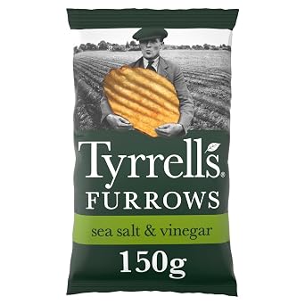 Tyrrells Furrows Hand Cooked English Crisps - Sea Salt & Vinegar 150g