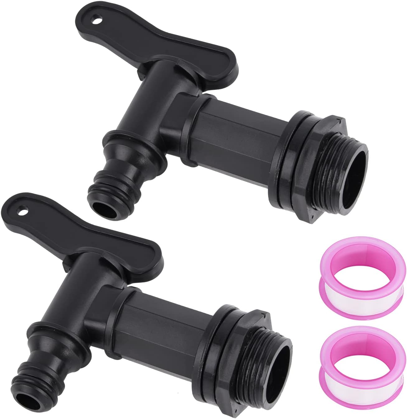 Schwarzer Kunststoff-Wasserhahn Für Regentonne - Abnehmbar Mit 26.2mm Grobgewinde