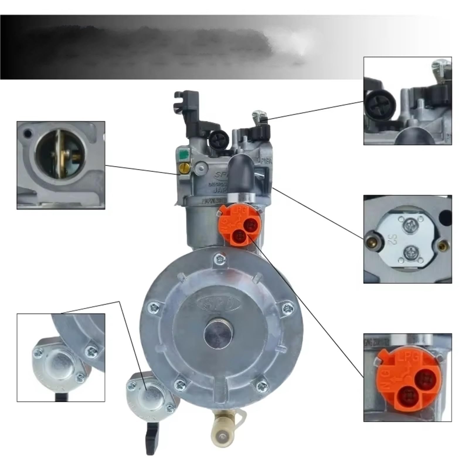 Carburador Kit Estranguladores Manuales Para Generador GX200 170F De 2,8 KW GX160 168F Carburador De Combustible Dual Kit De Conversión De GLP A NG