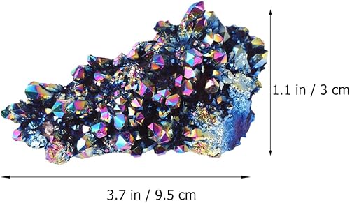 Miniatura 2 de Yardenfun Racimo de cuarzo arcoíris, 1 unidad, decoración morada, para el hogar, joyería de diamantes de imitación, cristales de bismuto, racimo de