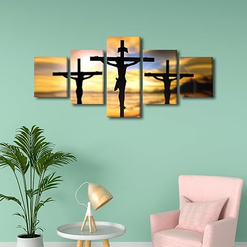Miniatura 9 de Impresiones artísticas cristianas para decoración de pared, obras de arte para paredes del hogar, arte de pared enmarcado, 5 paneles, arte de pared